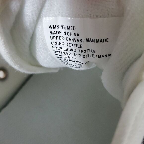 Tretorn NY Lite Bold White Canvas Platform Sneakers Gingham Ribbon Laces W9.5 - Picture 8 of 11